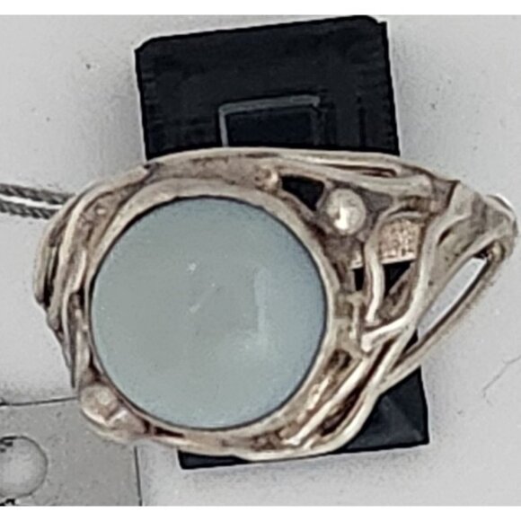 Ring Blue Chaladony Size 11 Silver 6.3 gr Jerry Fran Harr 25 mm 10 mm Stone - Picture 13 of 15